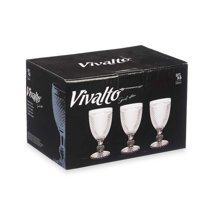 Copa Diamante Agua Transp Pie Antracita 256 Ml Vivalto 7X15CM (36 Unidades) 1 Copa Diamante Agua Transp Pie Antracita 256 Ml Vivalto 7X15CM (36 Unidades) 1