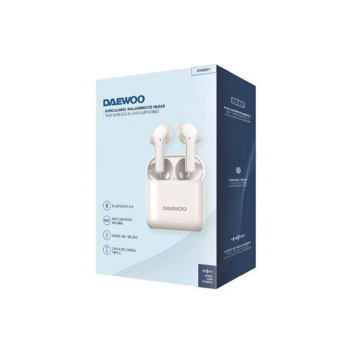 Auriculares Bluetooth Daewoo DW2021 con estuche de carga/ Autonomía 5h/ Blancos 2