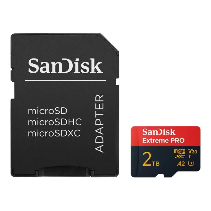 Sandisk Tarjeta microSDXC Extreme PRO 2TB UHS-I V30 A2 Class U3 250MB/s Lectura 150MB/s Escritura 1