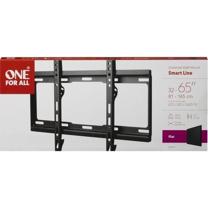 Uno para todos los WM2411 - Soporte de soporte de pared de TV para la pantalla 32-65 ''/81-165cm - para TV MAX 100 kgs - 25 mm de la pared 4 Uno para todos los WM2411 - Soporte de soporte de pared de TV para la pantalla 32-65 ''/81-165cm - para TV MAX 100 kgs - 25 mm de la pared 4