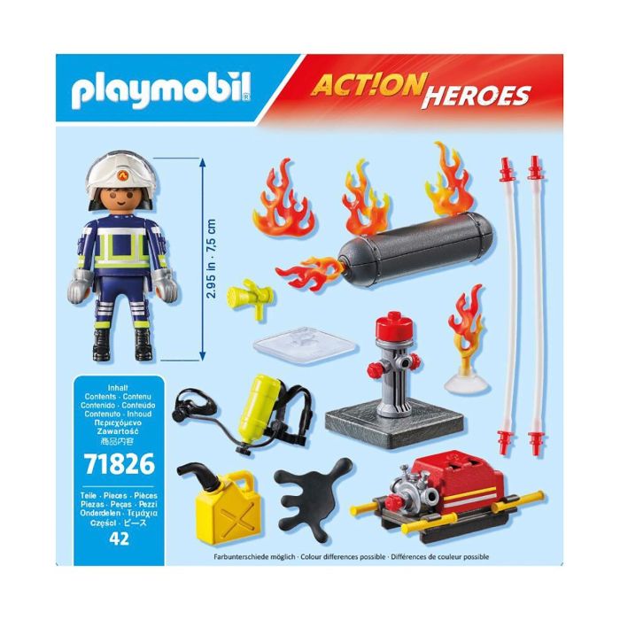 Playmobil Bombero Con Bomba De Agua Action Heroes 71826 Juguete +4 Años 3