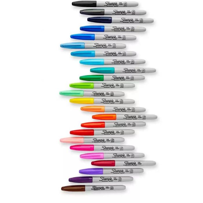 Sharpie Rotulador Permanente Punta Fina Negro, Trazo de 1 mm, Resistente al Agua, Secado Instantáneo para Papel, Plástico y Metal 2