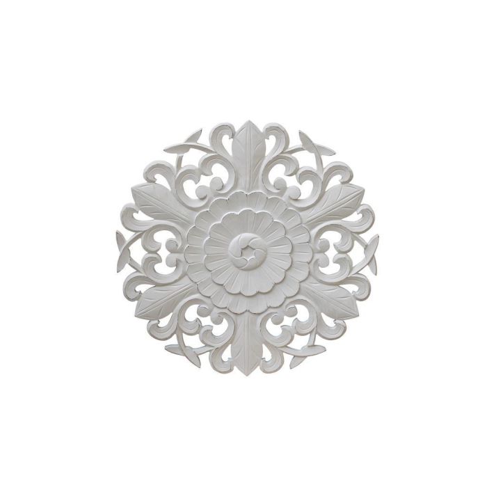 DKD Home Decor Decoración Pared Romántico MDF Blanco 60x60x1.5 cm Set de 4 Unidades