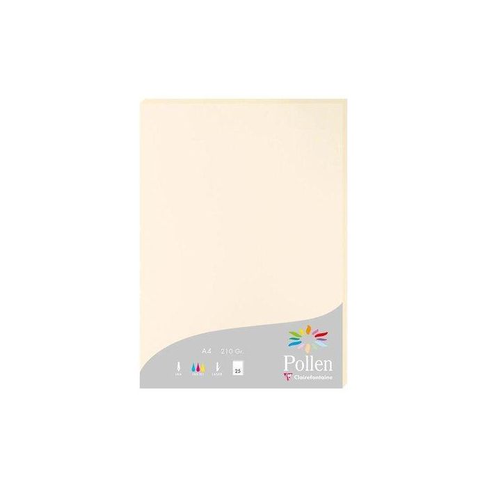 Papel Clairefontaine Pollen A4 210G 25H Marfil