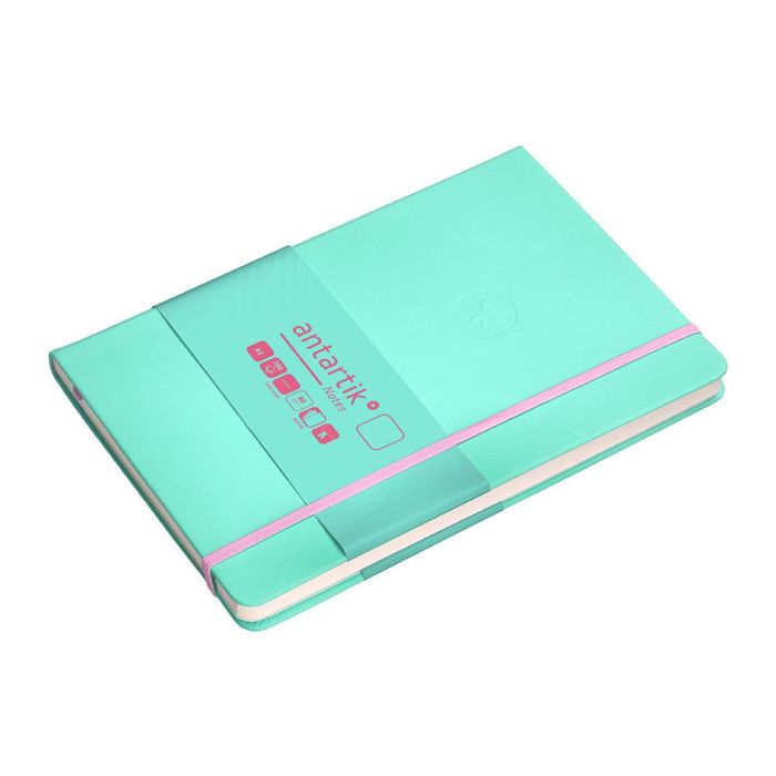 Cuaderno Con Gomilla Antartik Notes Tapa Dura A5 Hojas Lisas Rosa Y Turquesa 100 Hojas 80 gr Fsc 5