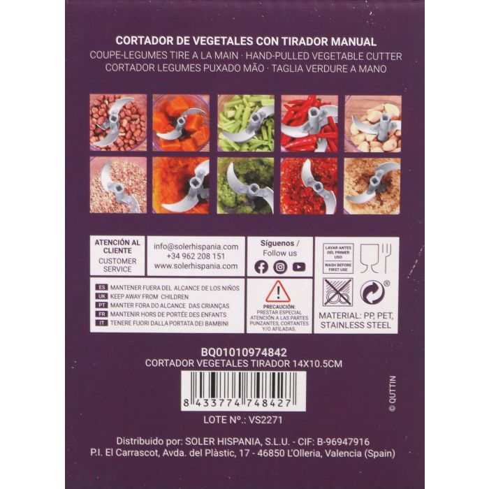 Cortador de alimentos Quttin 14x10.5 cm (12 Unidades) 10 Cortador de alimentos Quttin 14x10.5 cm (12 Unidades) 10