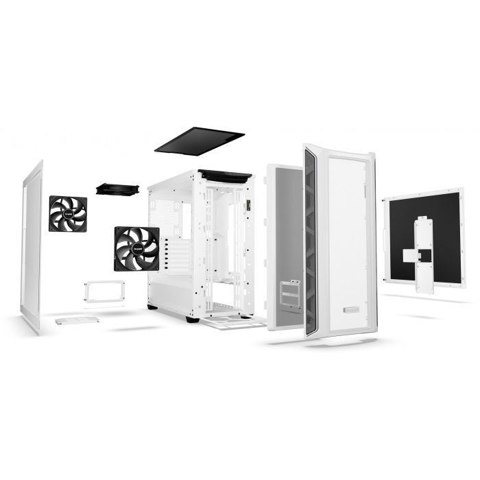 be quiet! SHADOW BASE 800DX White Midi Tower PC Blanco Acero Vidrio Templado ABS ATX EATX micro ATX Mini-ITX 4