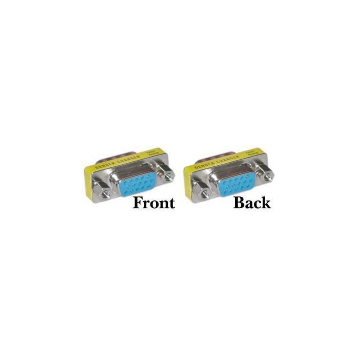 MicroConnect Mini Adaptador Género VGA HD15 F/F (Hembra a Hembra) para Extender/Acoplar Cables y Adaptar Conexiones VGA