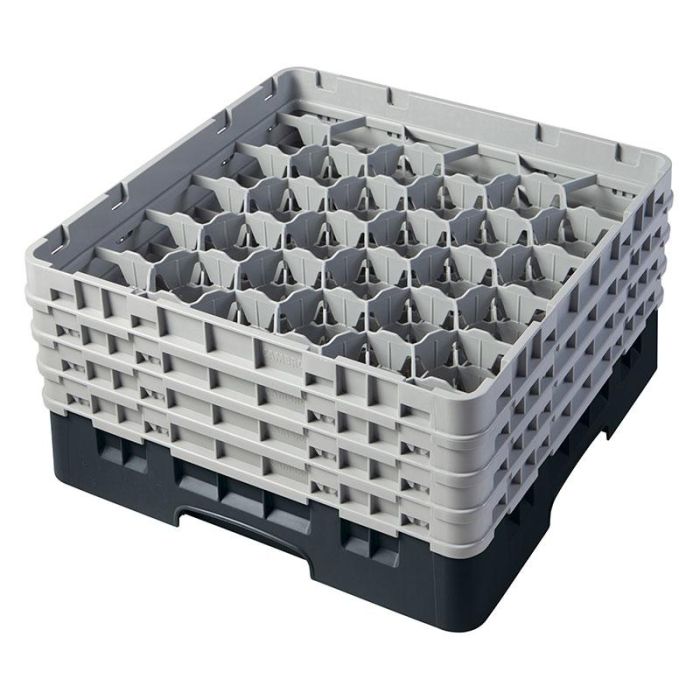 CAMBRO - 30S800-110 - Cesta de lavado 30 comp. 4 alturas - 7,84 cm Ø máx. - alt. máx. 21,7 cm - 50 x 50 x 26,7 cm - Negro