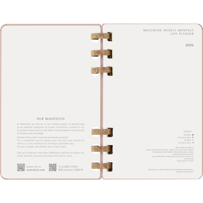 Moleskine DHSPP2912MWH3Y26 Agenda 2026 Tapa Dura 12 Meses Espiral L 13 x 21 cm Almendra 1