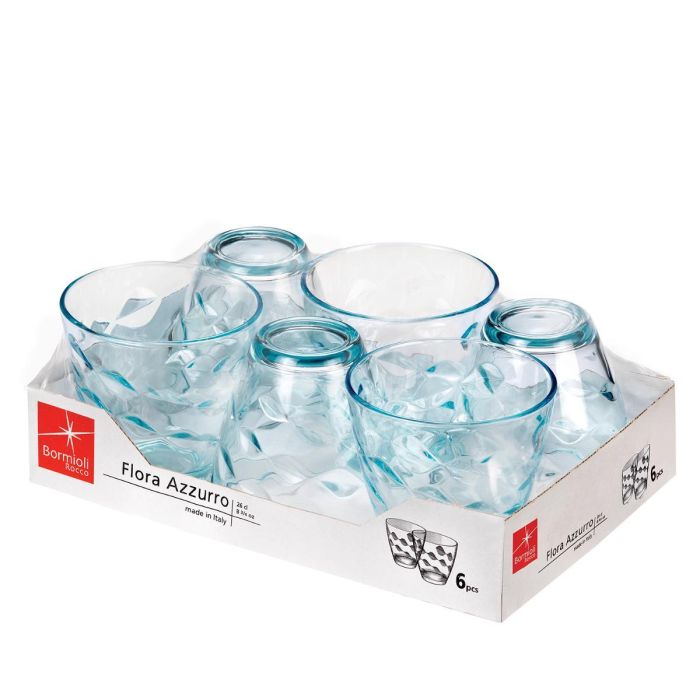 Bormioli Rocco Set 6 Vasos Bajos Vidrio Flora Azul 26 cL 1 Bormioli Rocco Set 6 Vasos Bajos Vidrio Flora Azul 26 cL 1