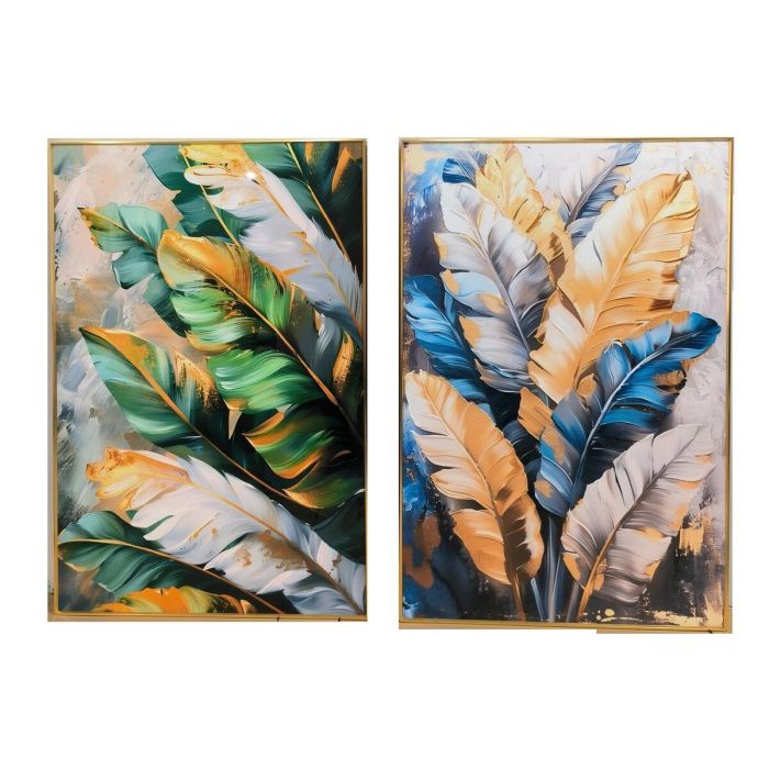 Cuadro Home ESPRIT Aluminio Madera MDF 80 x 3,5 x 120 cm