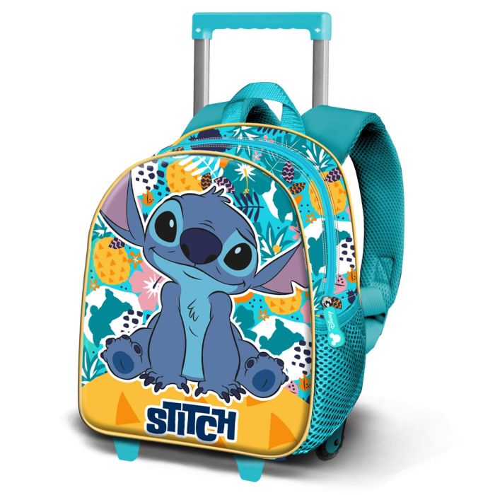 Mochila 3D con Ruedas Pequeña Colors Disney Lilo y Stitch Turquesa