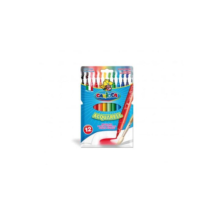 Rotulador Carioca Aquarelle Punta De Pincel Caja De 12 Colores Surtidos