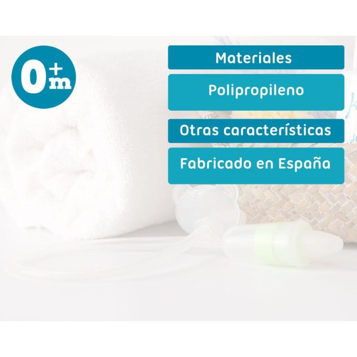 KioKids Aspirador Nasal para Bebés Succión Controlada Sin Filtros ni Perilla Fácil Lavado +0 Meses Transparente Fabricado en España 4