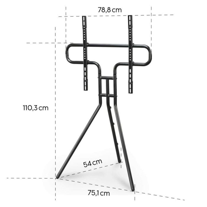 Hama Soporte de Suelo para TV Ajustable en Altura, Hasta 75 Pulgadas, VESA 300x300, Negro, Gestor de Cables, Trípode Resistente 3