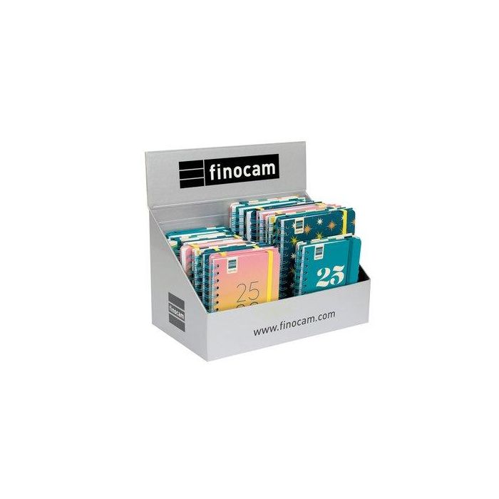 Agenda Escolar (2025-26) Finocam Catalan Cosmo Wire-O Tapa Extra Con Goma Assortiment Expositor De 20