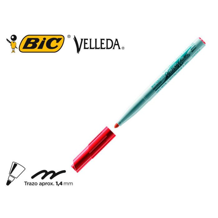 Rotulador Bic Velleda Para Pizarra Rojo Punta Redonda 1,4 mm 12 unidades 4