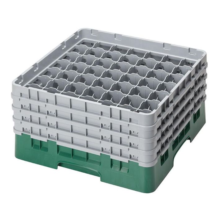 CAMBRO - 49S800-119 - Cesta de lavado 49 comp. 4 alturas - 6 cm Ø máx. - alt. máx. 21,7 cm - 50 x 50 x 26,7 cm - Verde sherwood