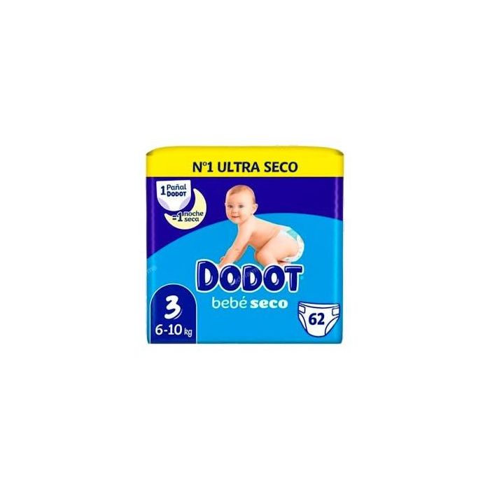 Dodot Etapas Pañales Talla 3 (6-10 kg) 62 Unidades - Hasta 12h de Sequedad, Canales de Aire y Ajuste Dinámico