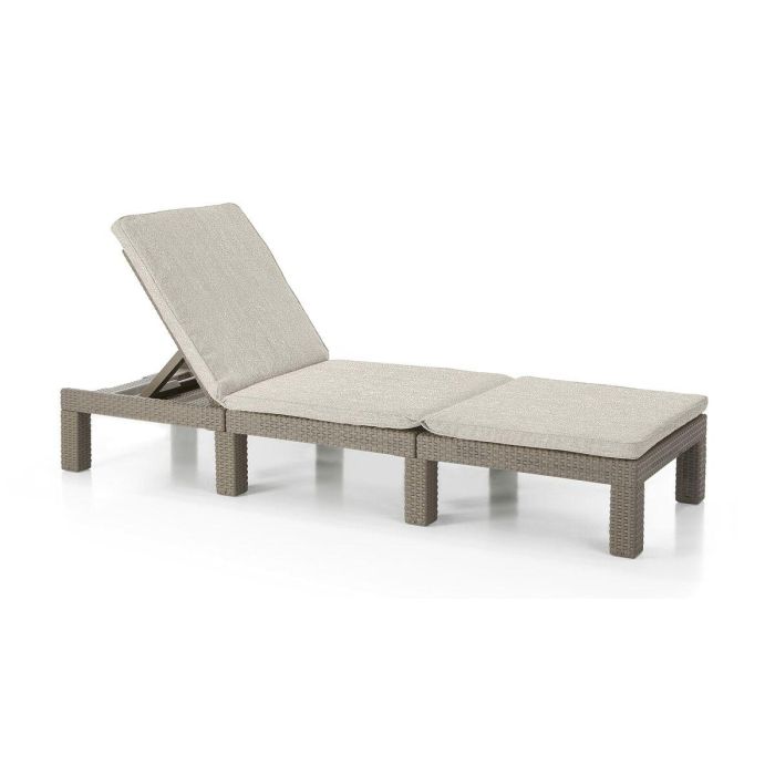 ALLIBERT Daytona Sillón Lounge con Cojines de Resina Trenzada, 4 Posiciones, Beige, 195x65x25,5 cm 7 ALLIBERT Daytona Sillón Lounge con Cojines de Resina Trenzada, 4 Posiciones, Beige, 195x65x25,5 cm 7