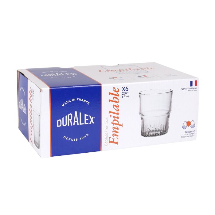 Duralex Set de 6 Vasos Transparentes Apilables 20 cl (12 Cajas) 8