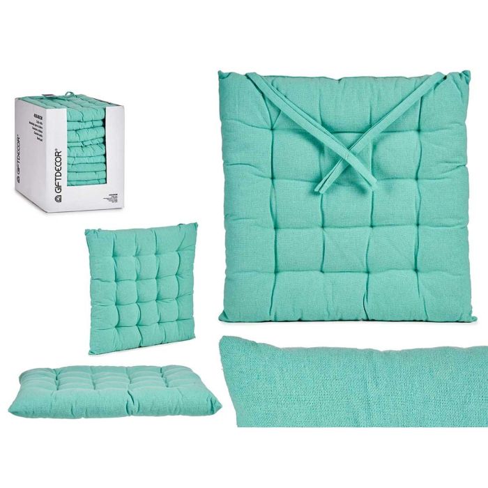 Cojín Silla Liso Turquesa Giftdecor 40x5.5x40 cm - Algodón y Poliéster (12 Unidades) Cojín Silla Liso Turquesa Giftdecor 40x5.5x40 cm - Algodón y Poliéster (12 Unidades)