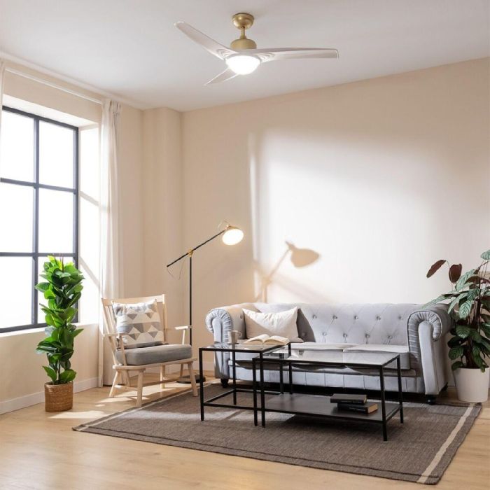 Ventilador de Techo con Luz Cecotec Aero 560 Blanco Dorado 18 W 60 W 2 Ventilador de Techo con Luz Cecotec Aero 560 Blanco Dorado 18 W 60 W 2