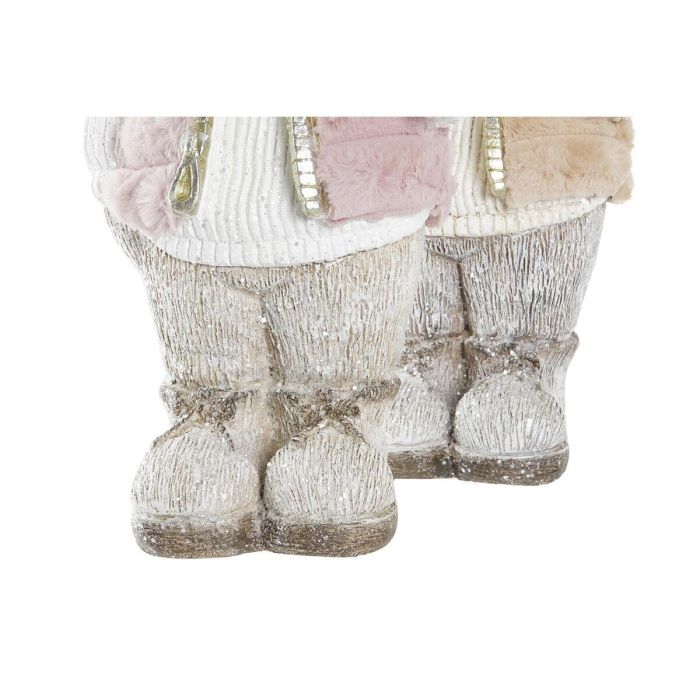 Figura Navidad Fantasia DKD Home Decor Rosa Blanco 18 x 49.5 x 20.5 cm (2 Unidades) 1