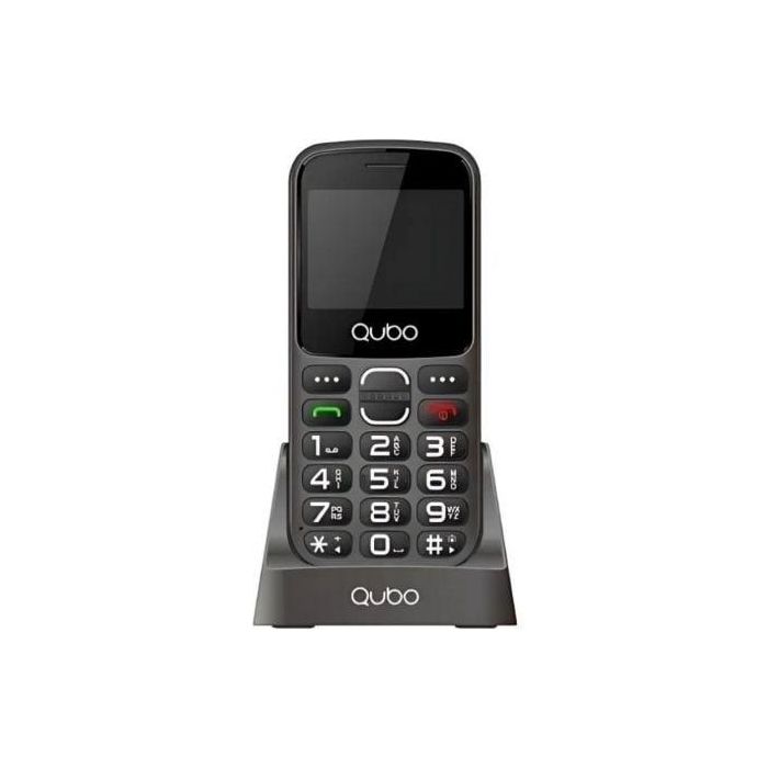 Qubo X-230BKC 4G Teléfono Móvil para Personas Mayores - Negro, Pantalla 2.31", Dual SIM, Botón SOS, Base de Carga