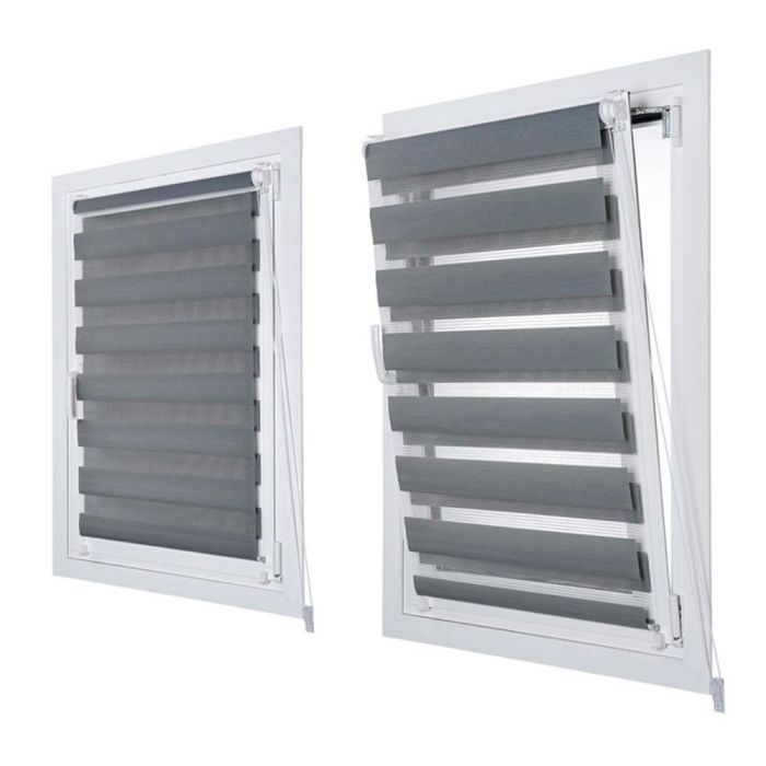 Cintacor - Stor Planet Estor Enrollable Clip&Fix Noche&Día Plata 120x180cm 2