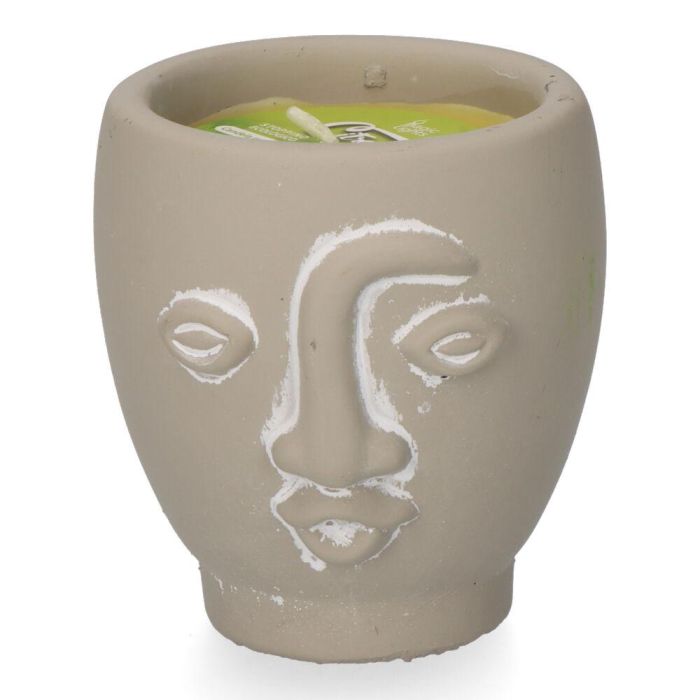 Magic Lights Vela citronela de terracota "caras", colores: blanco, negro, gris y terracota 3 Magic Lights Vela citronela de terracota "caras", colores: blanco, negro, gris y terracota 3