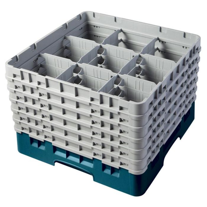 CAMBRO - 9S1114-416 - Cesta de lavado 9 comp. 6 alturas - 14,8 cm Ø máx. - alt. máx. 29,9 cm - 50 x 50 x 34,9 cm - Arándano