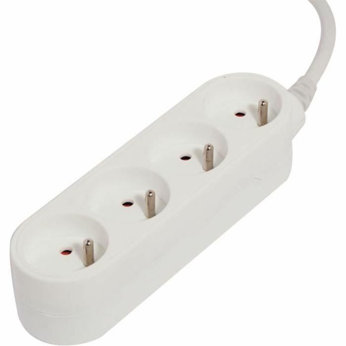 Chacon CHA5411478488408 Bloque de Diseño 4 tomas 16A, cable 1,5m, Blanco (Estándar FR)