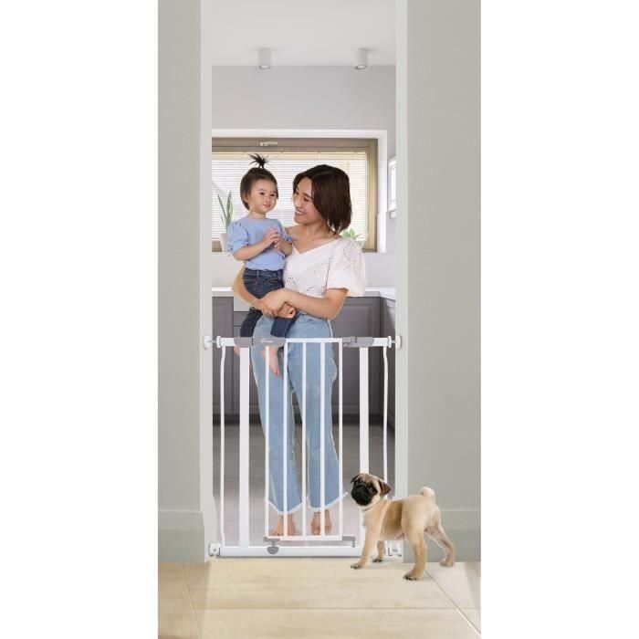 Barrera de seguridad - DREAMBABY - AVA - Montada a presión - 61-68 x 76 cm - Doble cierre - Blanco 3