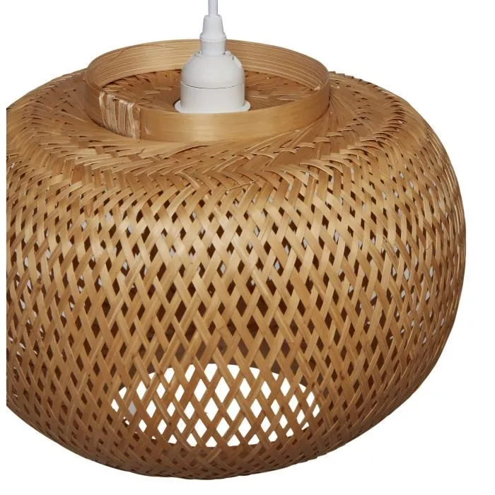 Lámpara colgante de bambú - D 30 x H 140 cm - Beige 3 Lámpara colgante de bambú - D 30 x H 140 cm - Beige 3