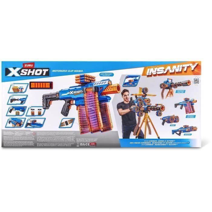 Pistola x-shot insanity clip motorizada con 3 cargadores y 72 dardos 80 x 40 cm 3 Pistola x-shot insanity clip motorizada con 3 cargadores y 72 dardos 80 x 40 cm 3