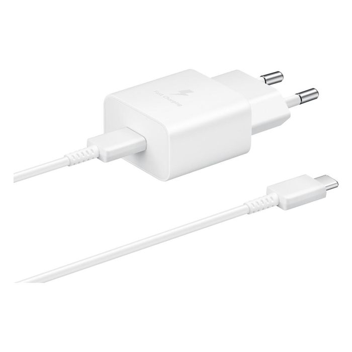 Samsung Cargador EP-T1510XWEGEU USB-C 15W + Cable USB-C Blanco