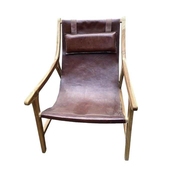 Butaca Item Home DKD Home Decor Natural Marron Oscuro 86 x 86 x 68 cm 1