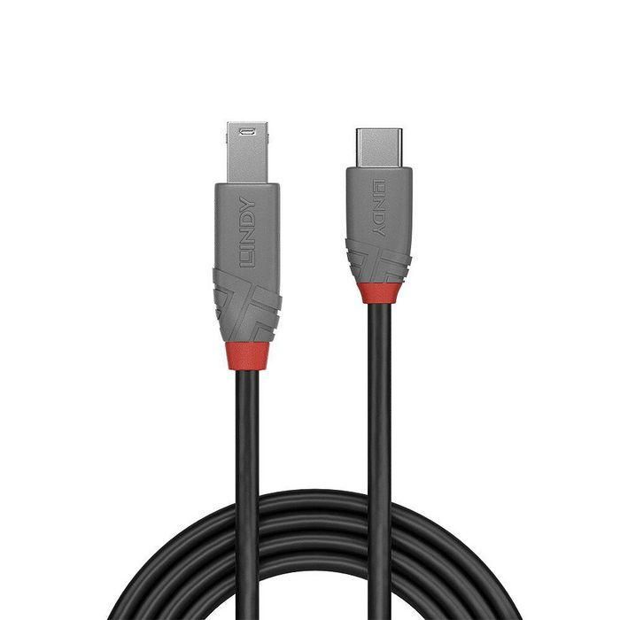 Lindy 2m USB 3.2 Type C to B Cable, Anthra Line 1 Lindy 2m USB 3.2 Type C to B Cable, Anthra Line 1