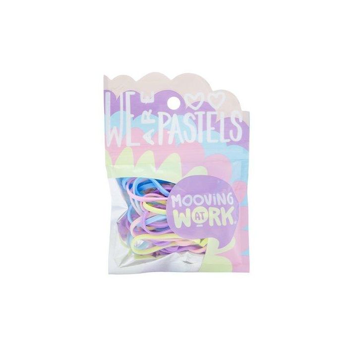 Gomas Elasticas Mooving Pastel Colores Surtidos Blister 16G