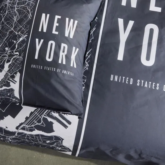 Today TOD3574641268619 Juego de Cama para 2 Personas 240x220 cm Algodón Estampado New York Negro 3