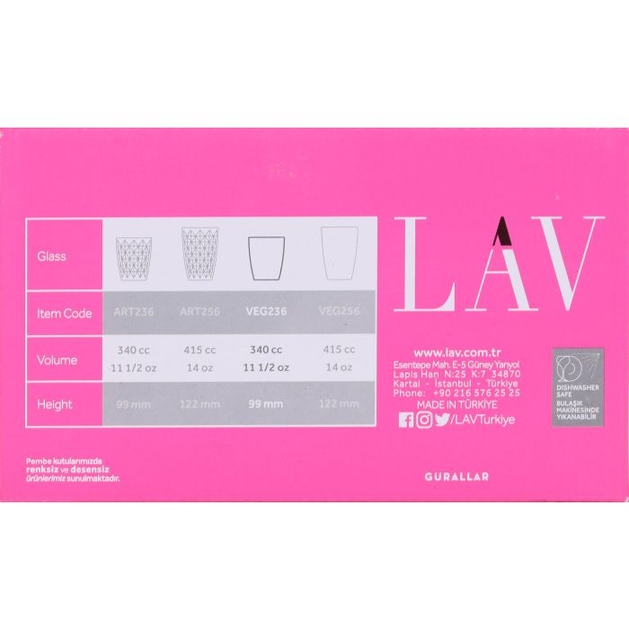 Lav Set 6 Vasos 340cc Vega (8 Cajas) 2