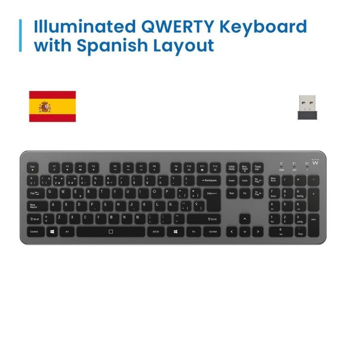 Teclado Ewent Ew3296 Inalambrico 2 Teclado Ewent Ew3296 Inalambrico 2