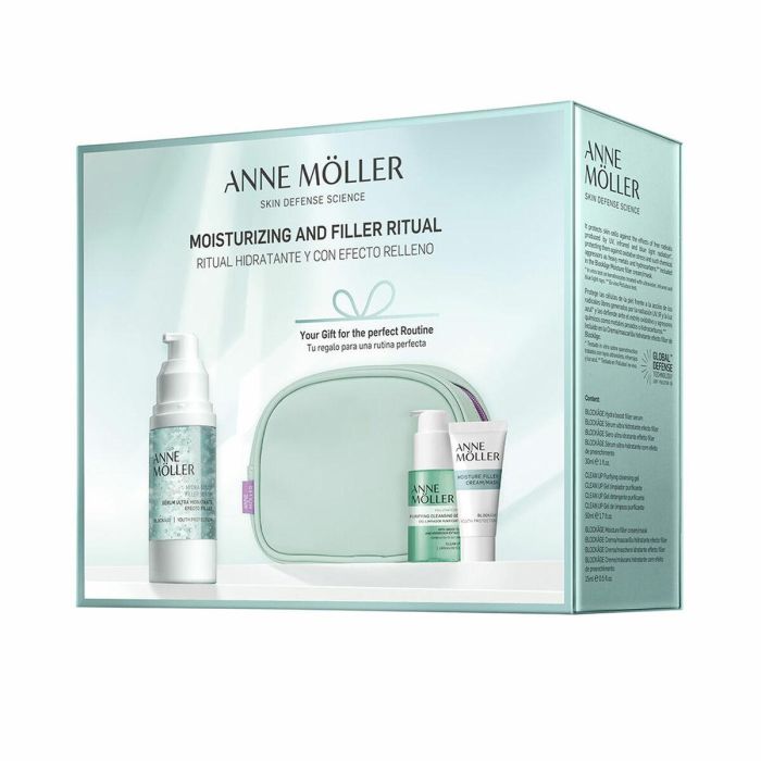 Anne Möller BLOCKÂGE RITUAL Estuche 4 pz Cuidado Facial Hidratante Relleno - Sérum, Crema, Limpiador, Neceser Ácido Hialurónico Anne Möller BLOCKÂGE RITUAL Estuche 4 pz Cuidado Facial Hidratante Relleno - Sérum, Crema, Limpiador, Neceser Ácido Hialurónico