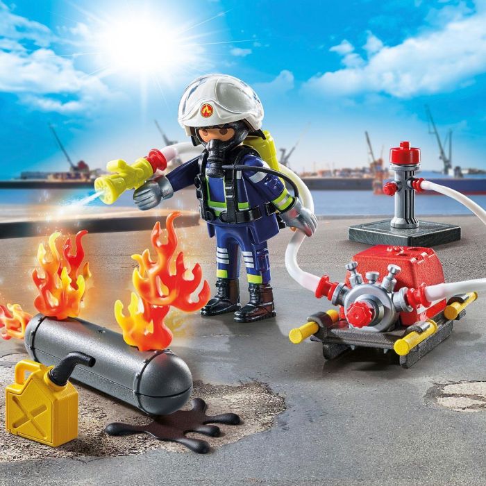 Playmobil Bombero Con Bomba De Agua Action Heroes 71826 Juguete +4 Años 2