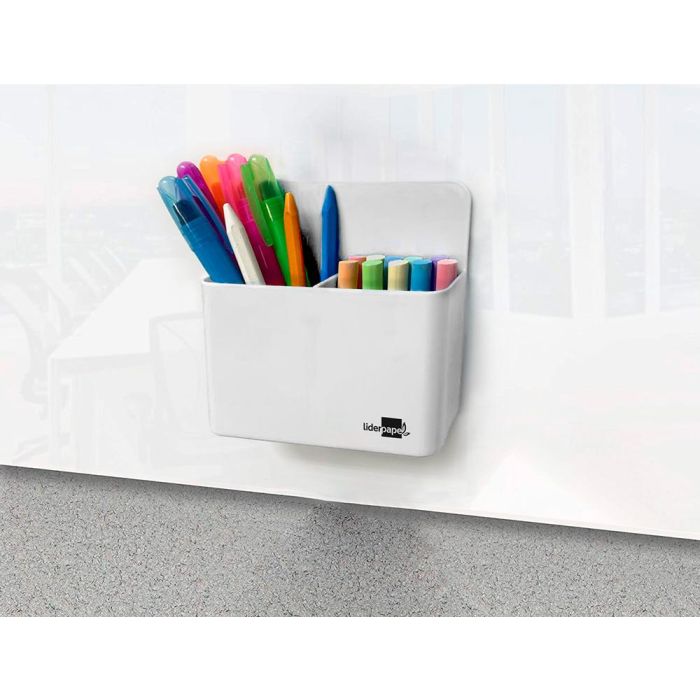 Cubilete Portalapices Liderpapel Blanco Opaco Plastico Magnetico 125x75x40 mm 4 Cubilete Portalapices Liderpapel Blanco Opaco Plastico Magnetico 125x75x40 mm 4