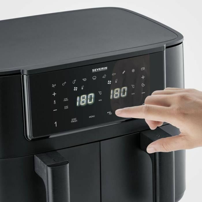 Severin AAATN60221 Freidora de aire de doble tanque de 8L y 2600W con 10 programas 4