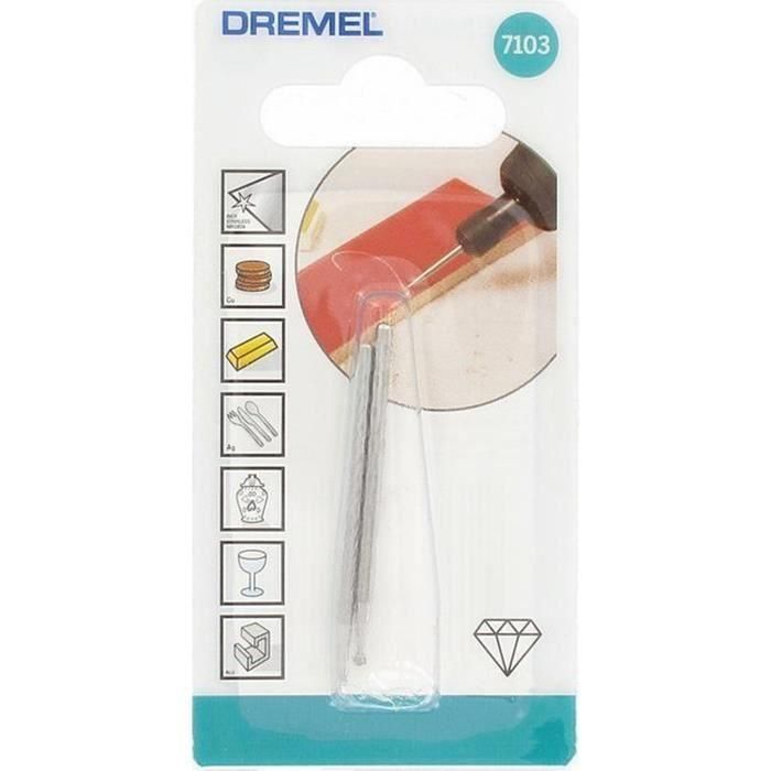 Dremel 7103 Lote de 2 Puntas de Diamante 2 mm para Grabado, Corte y Escultura de Precisión en Madera, Cerámica, Vidrio y Acero 1