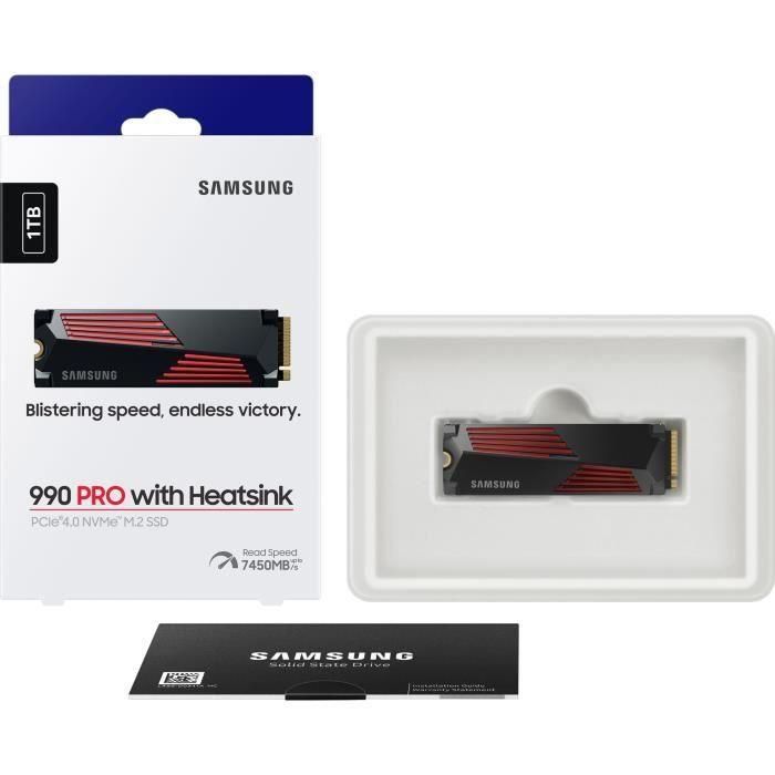 SAMSUNG - 990 PRO - SSD interno - 1 TB - Con disipador - PCIe 4.0 - NVMe 2.0 - M2 2280 - Hasta 7450 MB/s (MZ-V9P1T0GW) 1